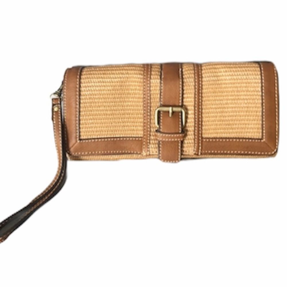 G. H. Bass & Co Clutch Wristlet, Brown, Tan